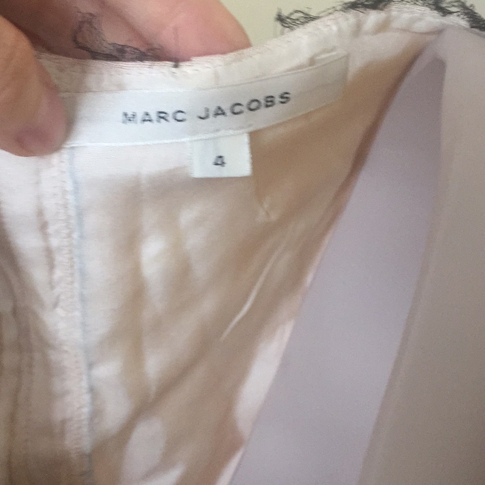 Marc Jacobs black & neutral raw edge beaded Y2K vintage top 4 - Picture 4 of 4
